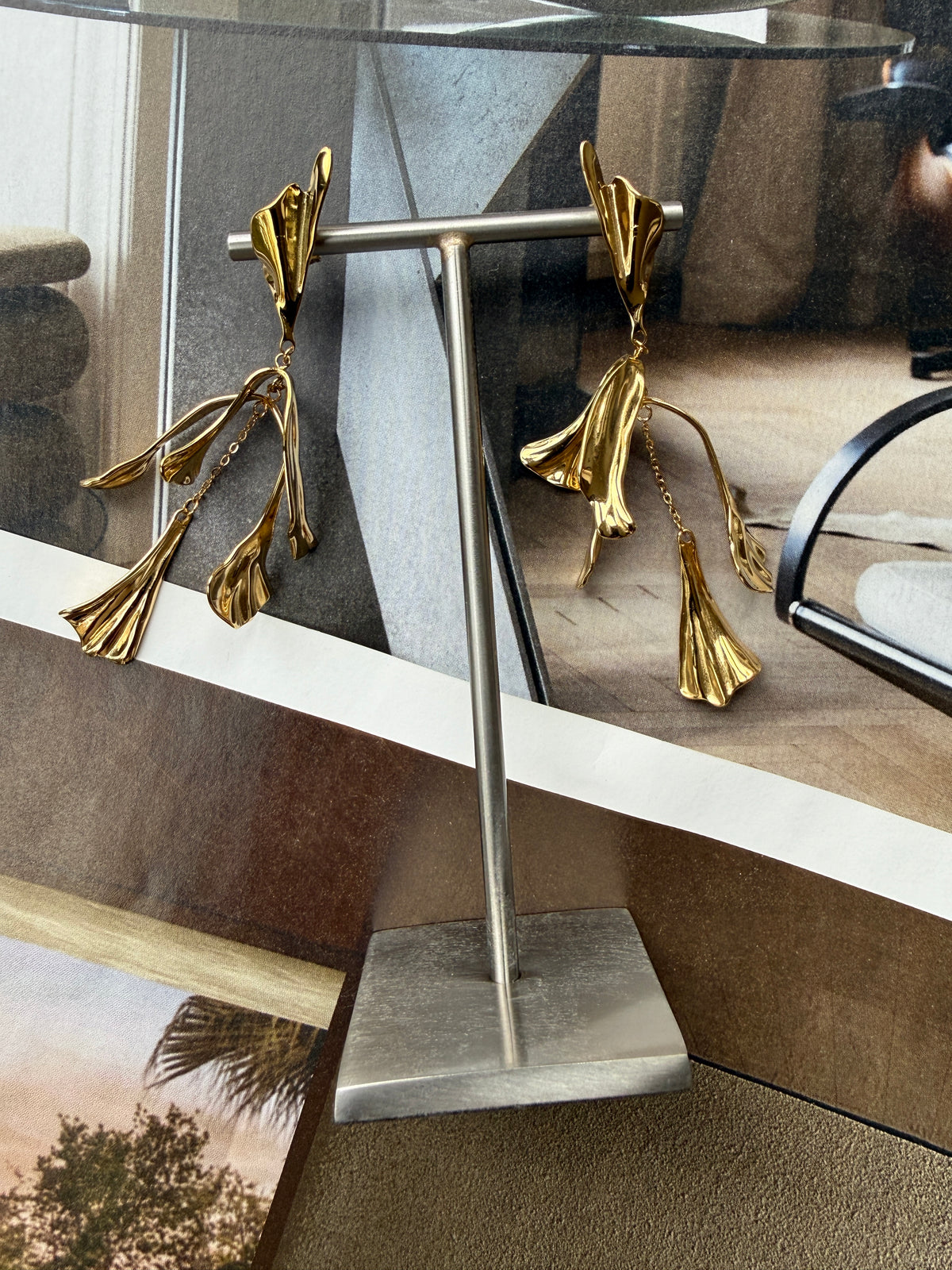 EARRINGS RIZZO / STAINLESS STEEL / 6CM