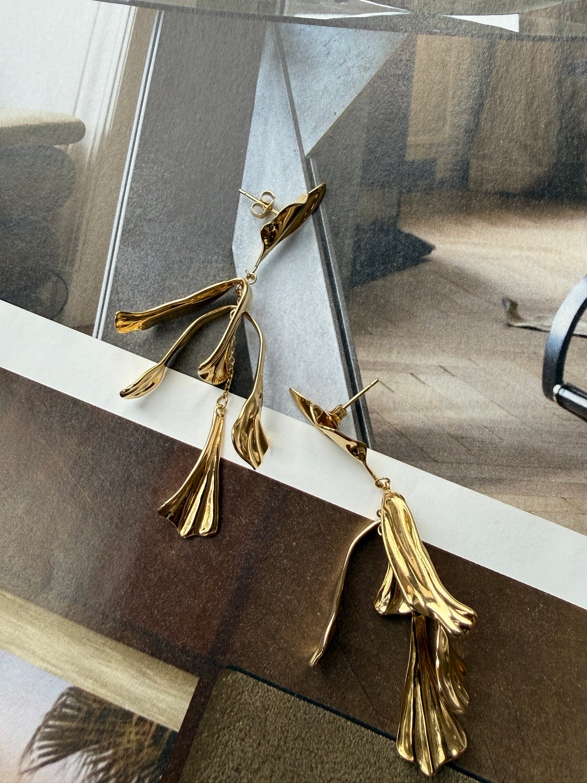 EARRINGS RIZZO / STAINLESS STEEL / 6CM