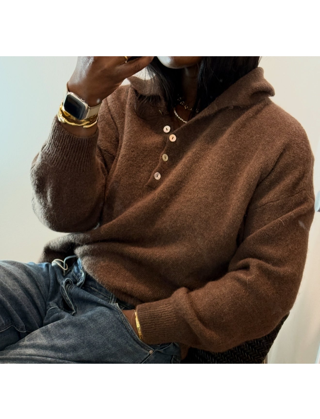 KNIT VIRY COLOR BROWN